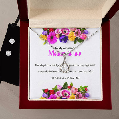 To My Amazing Mother-in-law | Eternal Hope Necklace & Earring Set | Heartfelt Mother-in-law Gift