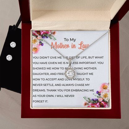 To My Cherished Mother-in-law | Eternal Hope Necklace & Earring Set | Loving Gift for Mother-in-law