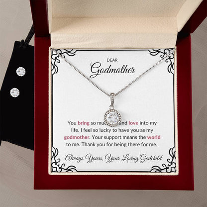 To My Lovely Godmother Eternal Hope Necklace & Earring Set | A Beautiful Gift to Honor a Cherished Godmother | Godmother Gift