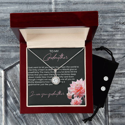 To My Godmother Eternal Hope Necklace & Earring Set – A Heartfelt Symbol of Love and Gratitude | Godmother Gift