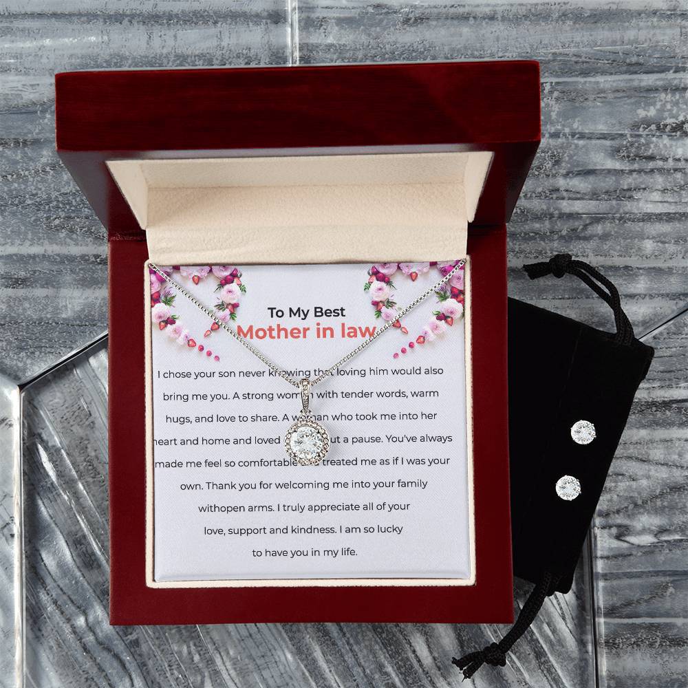 To the Best Mother-in-law | Eternal Hope Necklace & Earring Set | Elegant Gift for Mother-in-law
