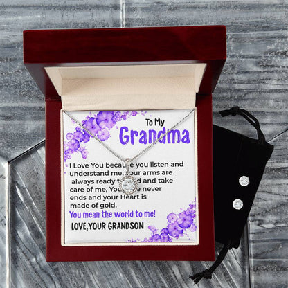 To My Grandma, My World | Stunning Eternal Hope Necklace Gift from Grandson | Gift for Grandma