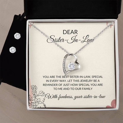 To My Dear Sister-in-Law | Forever Love Necklace & Earring Set | Gift for Sister-in-Law