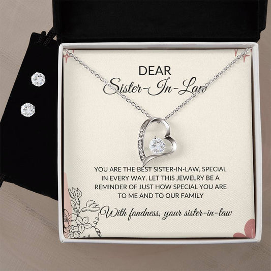 To My Dear Sister-in-Law | Forever Love Necklace & Earring Set | Gift for Sister-in-Law