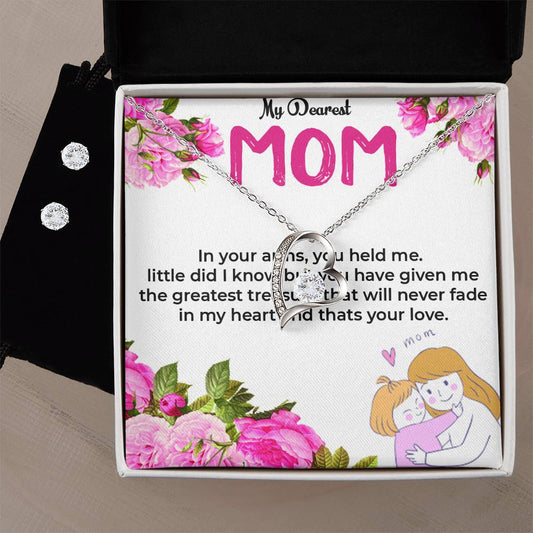 To My Dearest Mom | Heartfelt Forever Love Jewelry Gift Set | Necklace Gift For Mom