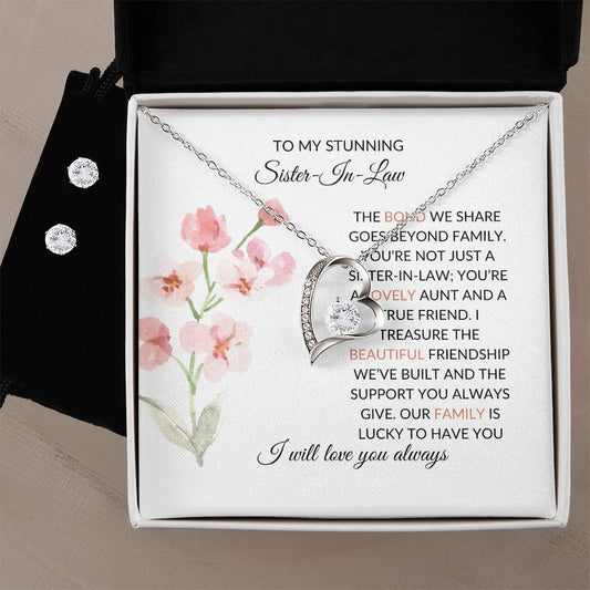 To My Stunning Sister-in-Law | Forever Love Necklace & Earring Set | Gift for Sister-in-Law