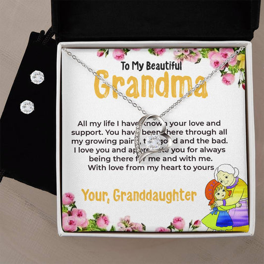 To My Beautiful Grandma | Forever Love Necklace Gift from Granddaughter | Gift for Grandma