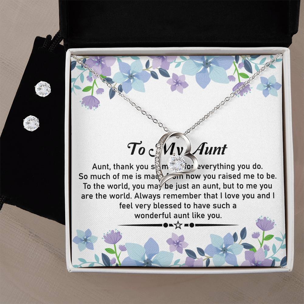 To My Special Aunt – Special Necklace and Earring Gift Set - SOUVMOUR