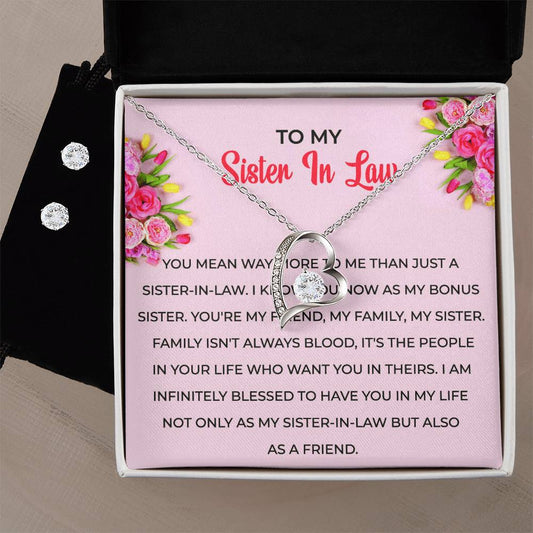 To My Sister-in-Law | Forever Love Necklace & Earring Set | Gift for Sister-in-Law