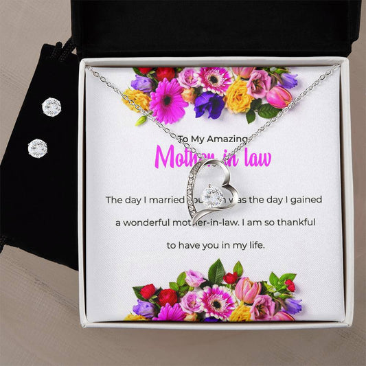 To My Amazing Mother-in-law | Forever Love Necklace & Earring Set | Thoughtful Mother-in-law Gift