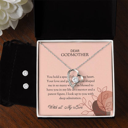 To My Special Godmother Forever Love Necklace & Earring Set | Godmother Gift | Godmother Necklace