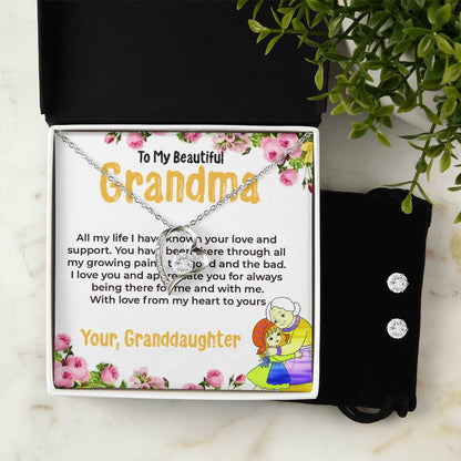 To My Beautiful Grandma | Forever Love Necklace Gift from Granddaughter | Gift for Grandma