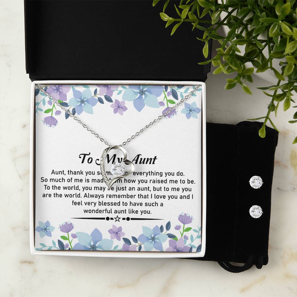 To My Special Aunt – Special Necklace and Earring Gift Set - SOUVMOUR