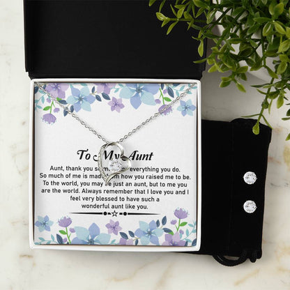 To My Special Aunt – Special Necklace and Earring Gift Set - SOUVMOUR