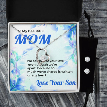 To The Woman Who Loves Me | Elegant Forever Love Jewelry Set | A Token of Gratitude | Necklace Gift For Mom