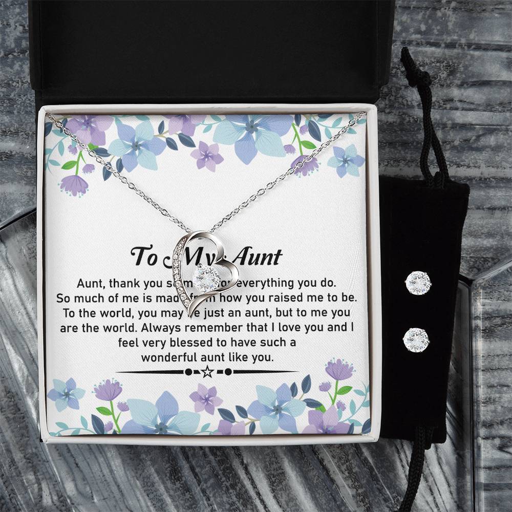 To My Special Aunt – Special Necklace and Earring Gift Set - SOUVMOUR