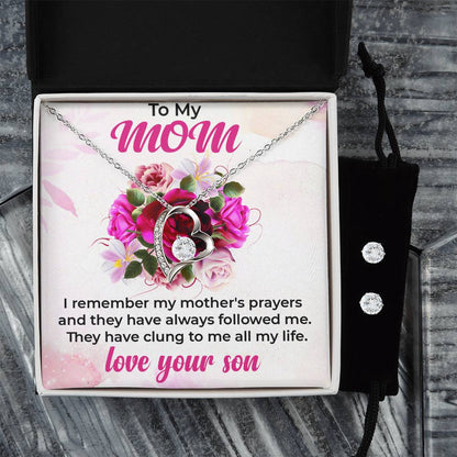 To My Gorgeous Mom | Beautiful Forever Love Necklace and Earrings | A Keepsake for My Loving Mom | Necklace Gift For Mom