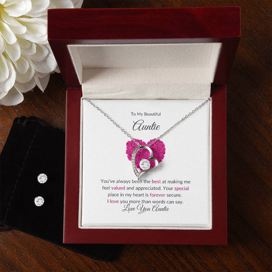 Classic Forever Love Necklace and Earring Sets  Gift For Aunt - SOUVMOUR