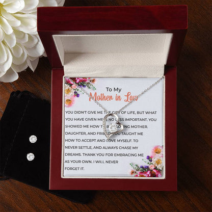 To My Cherished Mother-in-law | Forever Love Necklace & Earring Set | Loving Gift for Mother-in-law