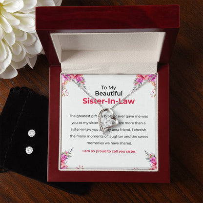 To My Beautiful Sister-in-Law | Forever Love Necklace & Earring Set | Gift for Sister-in-Law