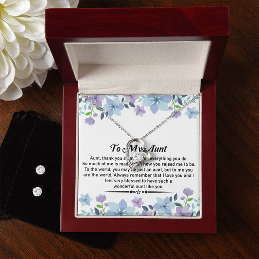 To My Special Aunt – Special Necklace and Earring Gift Set - SOUVMOUR