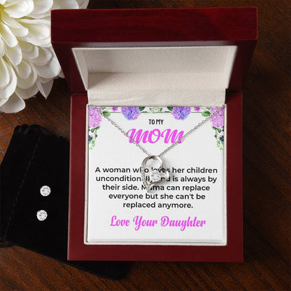 To My Mom | Stunning Forever Love Jewelry Set | A Gift from Your Loving Daughter | Necklace Gift For Mom