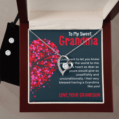 To My Sweet Grandma | Timeless Forever Love Necklace Gift from Grandson | Gift for Grandma