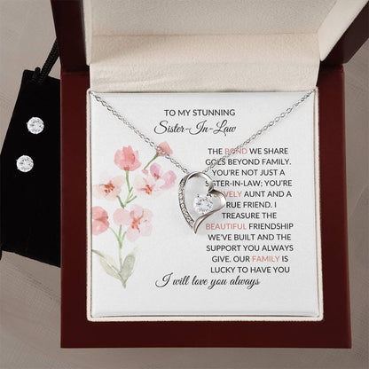 To My Stunning Sister-in-Law | Forever Love Necklace & Earring Set | Gift for Sister-in-Law