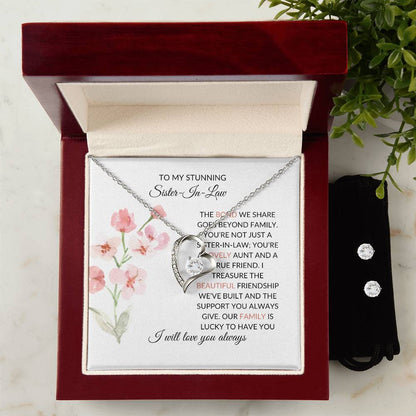 To My Stunning Sister-in-Law | Forever Love Necklace & Earring Set | Gift for Sister-in-Law