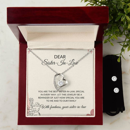 To My Dear Sister-in-Law | Forever Love Necklace & Earring Set | Gift for Sister-in-Law
