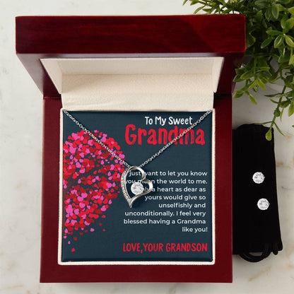 To My Sweet Grandma | Timeless Forever Love Necklace Gift from Grandson | Gift for Grandma