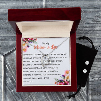 To My Cherished Mother-in-law | Forever Love Necklace & Earring Set | Loving Gift for Mother-in-law