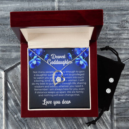 To My Dearest Goddaughter | Forever Love Necklace & Earring Set | A Symbol of Endless Love and Support | Goddaughter Gift