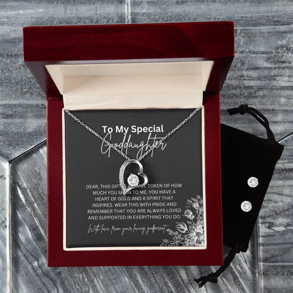 To My Special Goddaughter | Forever Love Necklace & Earring Set | A Timeless Expression of Love | Goddaughter Gift