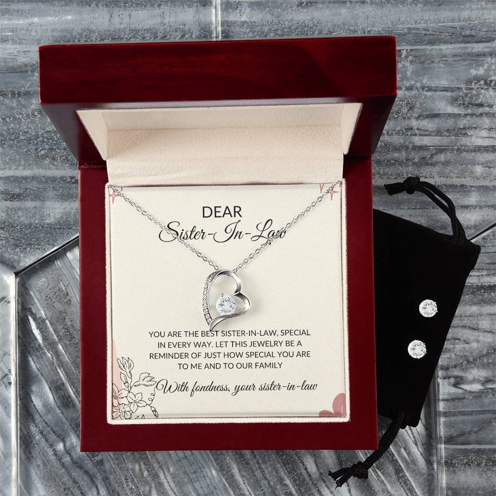 To My Dear Sister-in-Law | Forever Love Necklace & Earring Set | Gift for Sister-in-Law