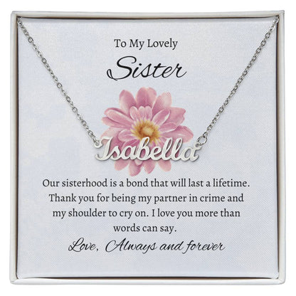 To My Lovely Sister Custom Name Necklace | Necklace Gift for Sister