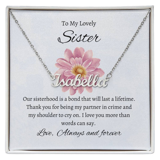 To My Lovely Sister Custom Name Necklace | Necklace Gift for Sister