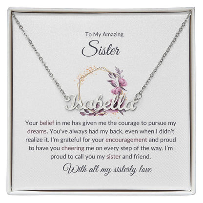 To My Amazing Sister Name Necklace | Gift for Sister | Necklace Gift for Sister