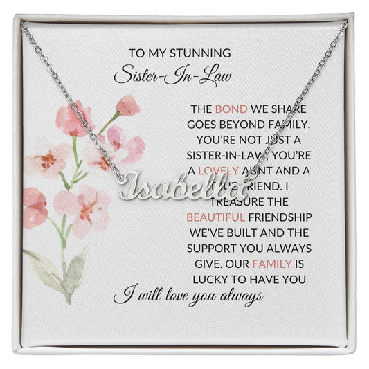 To My Stunning Sister-in-law Gift Necklace | Personalized Custom Name Necklace | Sister-in-Law Gift