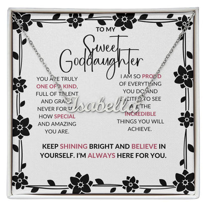 To My Sweet Goddaughter | Personalized Name Necklace to Cherish Our Bond