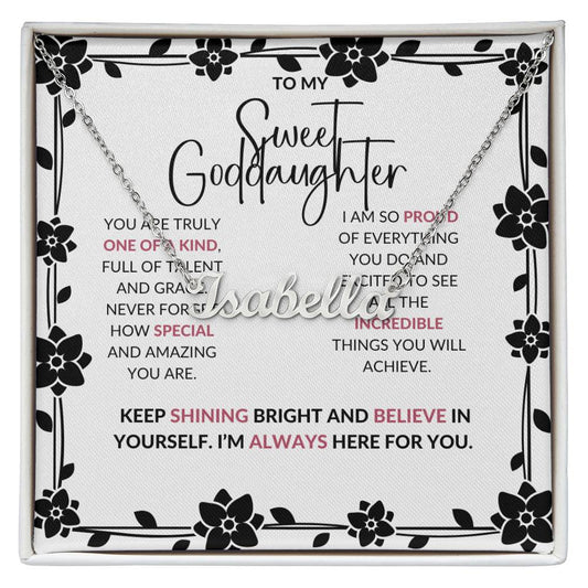 To My Sweet Goddaughter | Personalized Name Necklace to Cherish Our Bond