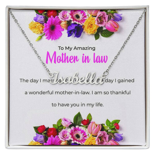 To My Amazing Mother-in-Law | Heartfelt Personalized Name Necklace