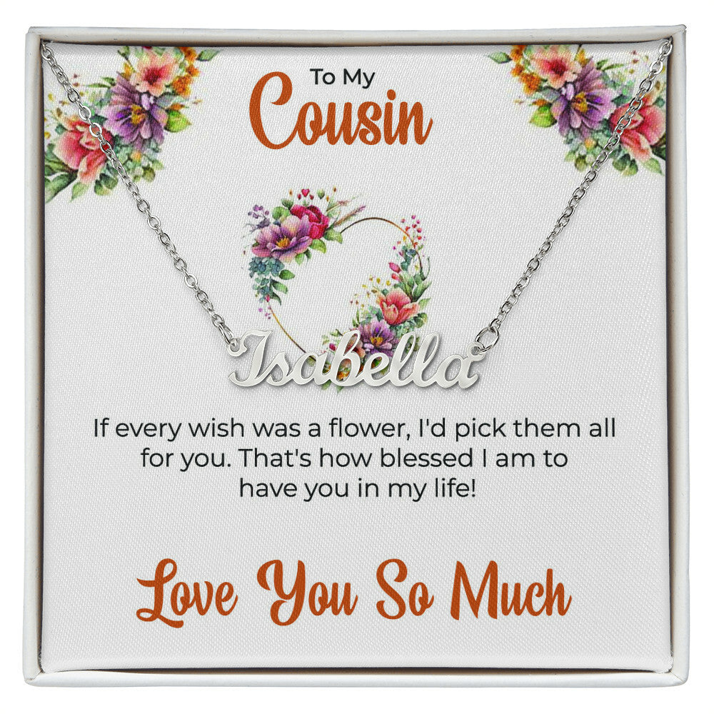 For My Cousin, My Best Friend - Cutout Name Necklace | Meaningful Cousin Friendship Gift