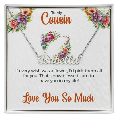 For My Cousin, My Best Friend - Cutout Name Necklace | Meaningful Cousin Friendship Gift