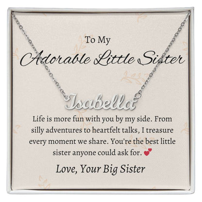 To My Adorable Sister Name Jewelry | Gift for Sister | Necklace Gift for Sister