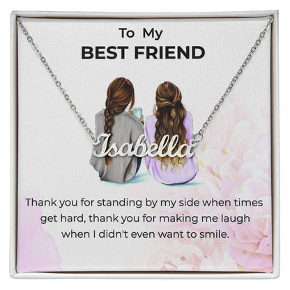 Custom Name Necklace | To My Bestie Thank You - Personalized Necklace | Friendship Gift