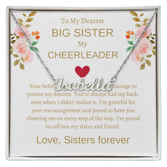 Custom Jewelry Name Gift | To My Dearest Big Sister Name Necklace