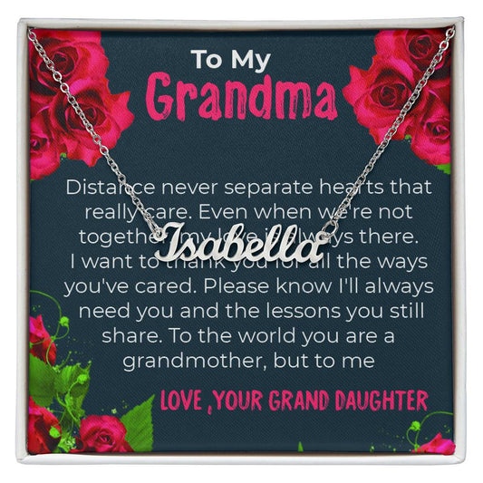To My Grandma Custom Name Necklace Gift from Granddaughter | Gift for Grandma