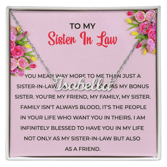 To My Sister-in-law Gift Necklace | Personalized Custom Name Necklace | Sister-in-Law Gift
