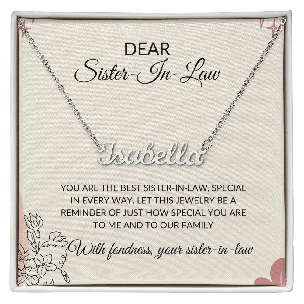 To My Dear Sister-in-law Gift Necklace | Personalized Custom Name Necklace | Sister-in-Law Gift
